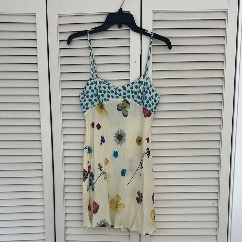 VRG GRL Love Language Bias Cut Mini Dress Floral